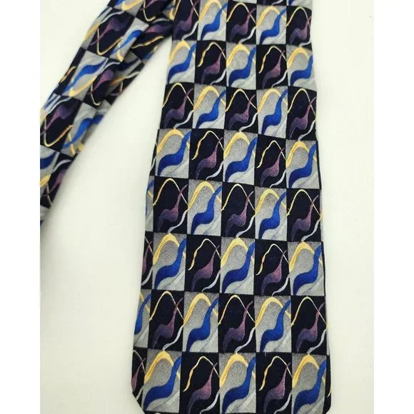 Lot of 2x J. GARCIA Men's Silk Necktie Warthog Glasses Limited Ed. Geometric - Picture 3 of 10